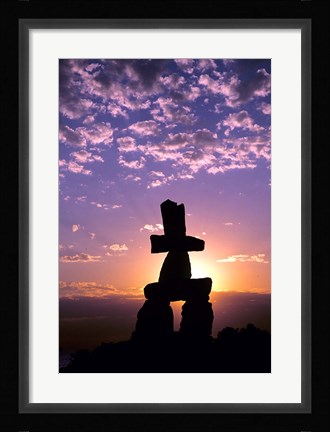 Framed Inukshuk Northwest Territories Print