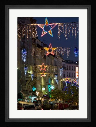 Framed Christmas Lights in Paris Print