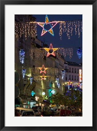 Framed Christmas Lights in Paris Print