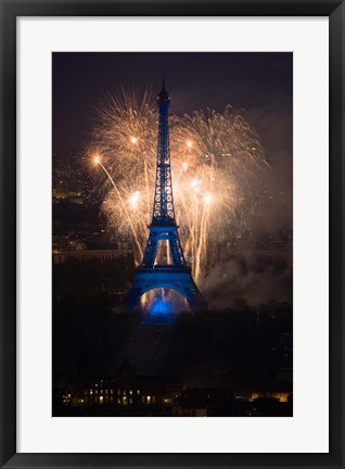 Framed Fireworks at the Eiffel Tower Print