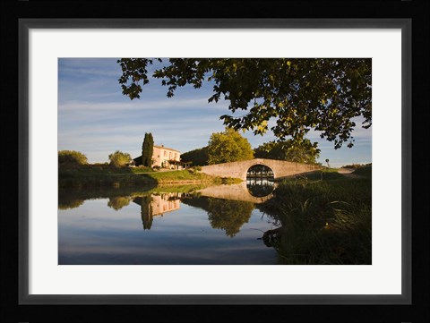 Framed Bridge over Canal du Midi Print