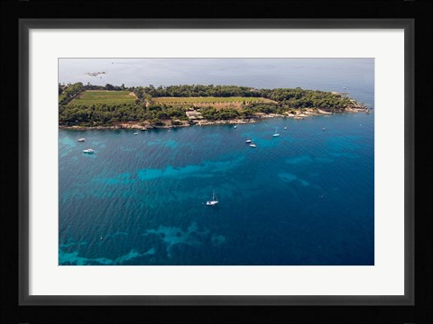 Framed Ile Saint-Honorat, Cote d'Azur, France Print