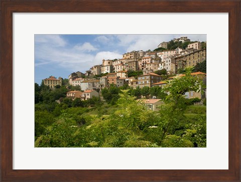 Framed Village of Pieve, Corsica, France Print