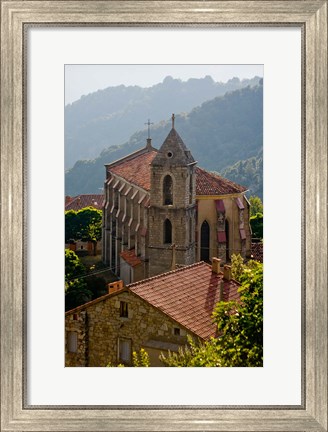 Framed Village of Zicavo, Corsica, France Print