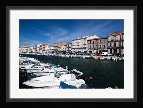 Framed Old Port Waterfront, France Print
