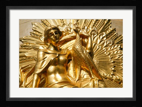 Framed Golden Statuary, Commerz Bank in Leipzig Print