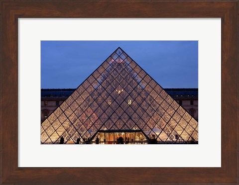 Framed Pyramid, Louvre, Paris, France Print