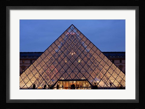 Framed Pyramid, Louvre, Paris, France Print