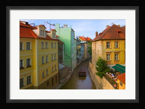 Framed Historical Buildings and Canal, Czech Republic Print