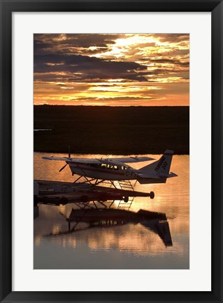 Framed Plane on Whitefish Lake Print