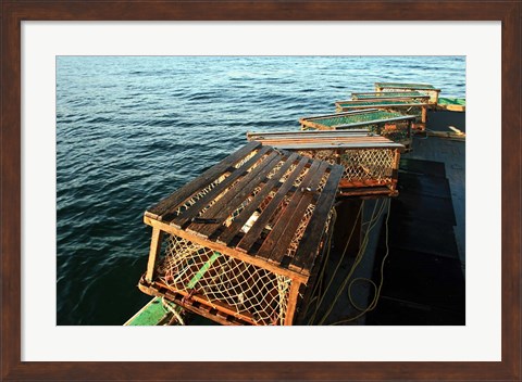 Framed Nova Scotia, Cape Breton, Lobster Traps Print