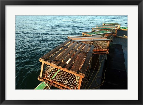 Framed Nova Scotia, Cape Breton, Lobster Traps Print