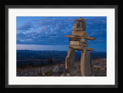 Framed Inukshuk in Ogilvie Mountains Print