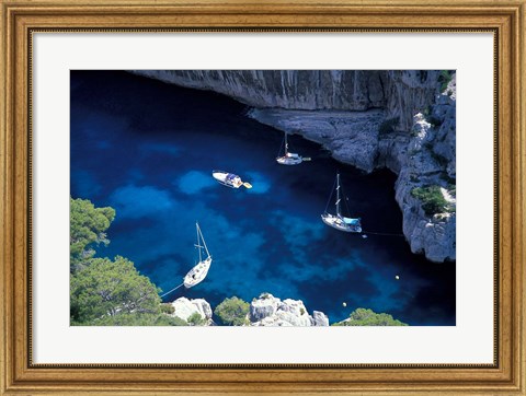 Framed Mediterranean Coast of the French Riviera Print