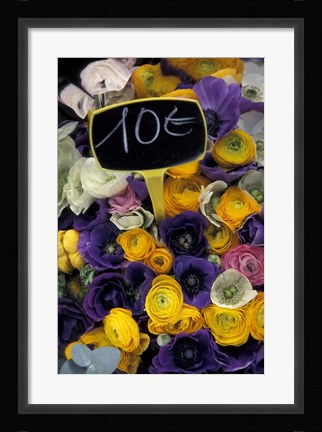 Framed Flower Bunches, Aix En Provence, France Print
