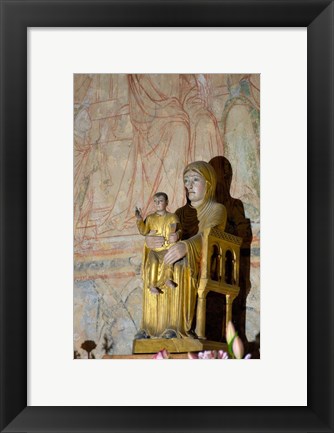 Framed Madonna and Child Statue Print
