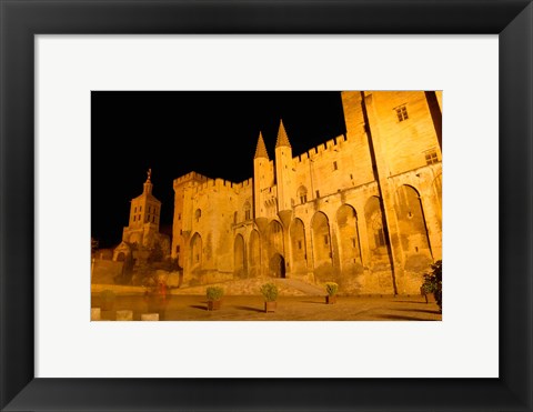 Framed Papal Palace at Night, Avignon Print
