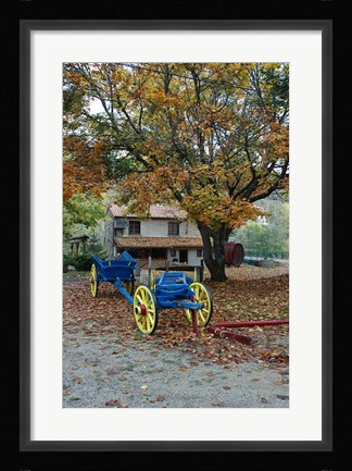 Framed Vivarais Railway Stop and Wagon Print
