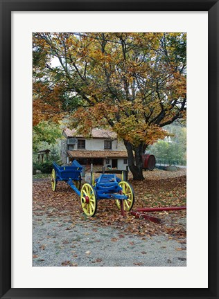Framed Vivarais Railway Stop and Wagon Print