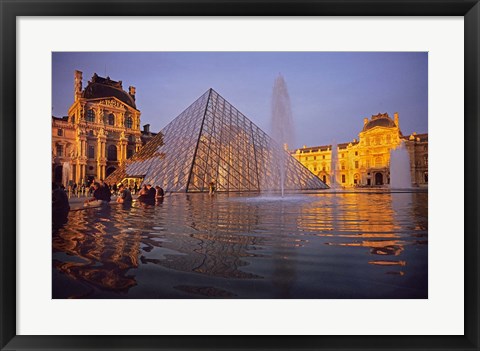 Framed Louvre Pyramid, Paris, France Print