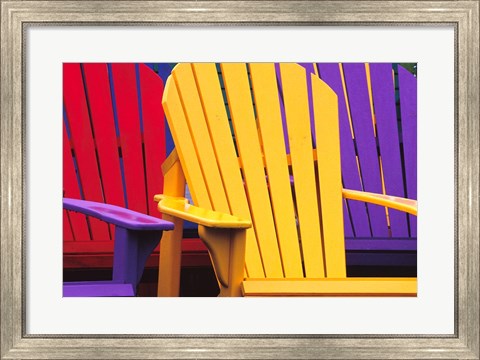 Framed Colorful Adirondack Chairs Print
