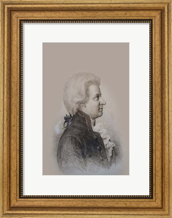 Framed Mozart Drawing Print