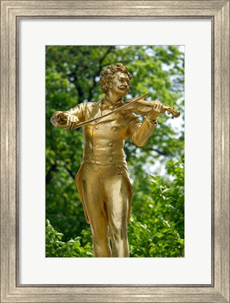 Framed Stadtpark Johann Strauss Monument Print