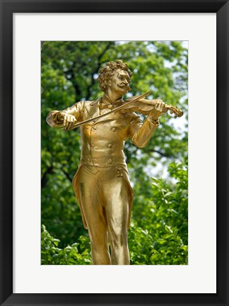 Framed Stadtpark Johann Strauss Monument Print