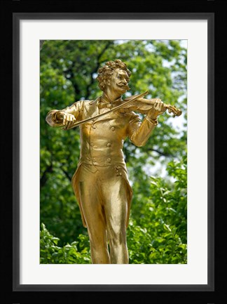 Framed Stadtpark Johann Strauss Monument Print