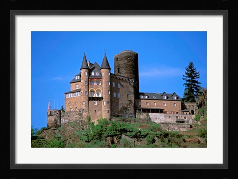 Framed Castle, Rhine River, Germany Print