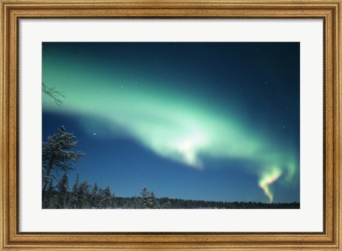 Framed Aurora Borealis, Lapland, Finland Print