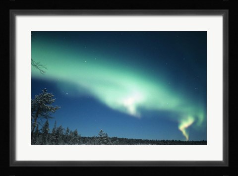Framed Aurora Borealis, Lapland, Finland Print