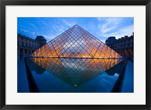 Framed Notre Dame Cathedral at Night Print