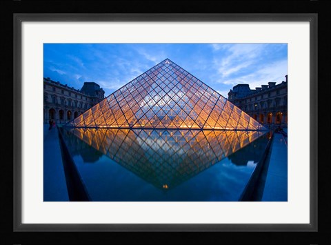 Framed Notre Dame Cathedral at Night Print