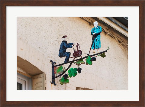 Framed Wrought Iron Sign, Hautvillers, France Print