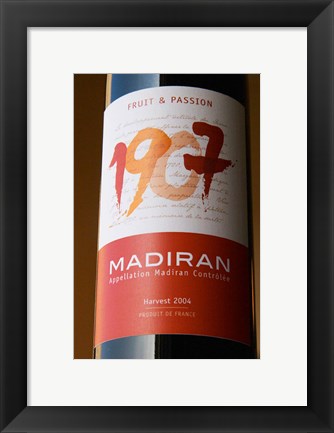 Framed Bottle of 1907 Madiran, France Print