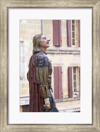 Framed Statue of Cyrano de Bergerac, Dordogne, France Print