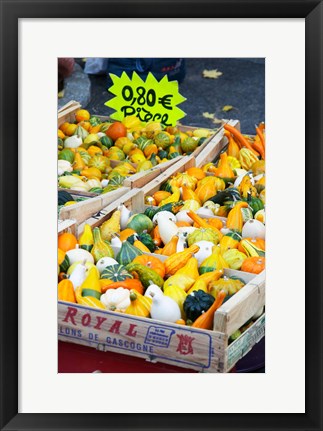 Framed Pumpkins For Sale at Market Stall Print