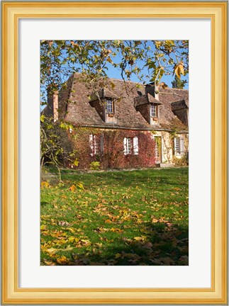 Framed Main Farmhouse in Traditional Dordogne Style Print