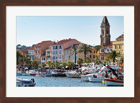Framed View of Harbour with Fishing and Leisure Boats Print