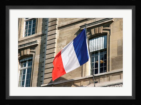 Framed French Flag Facade of Justice Palace Paris, France Print