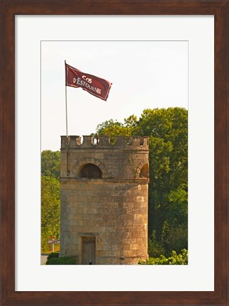Framed Tower in Vineyard at Chateau Cos d&#39;Estournel, France Print