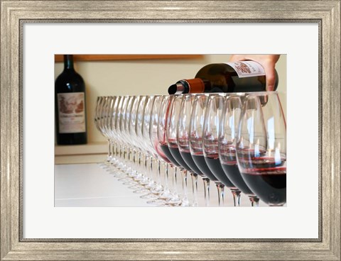 Framed Wine Glasses Ready for Tasting Print
