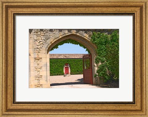 Framed Arched Portico, Chateau de Pressac, France Print