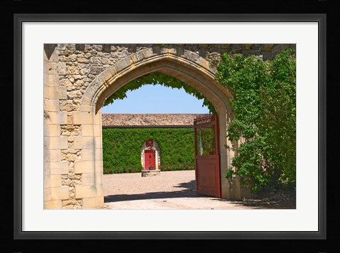 Framed Arched Portico, Chateau de Pressac, France Print