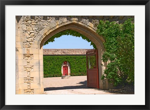 Framed Arched Portico, Chateau de Pressac, France Print