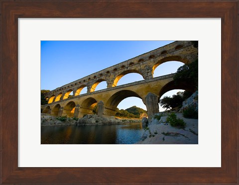 Framed Sunrise Scenic of a Provence Region Town, France Print