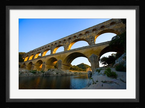 Framed Sunrise Scenic of a Provence Region Town, France Print