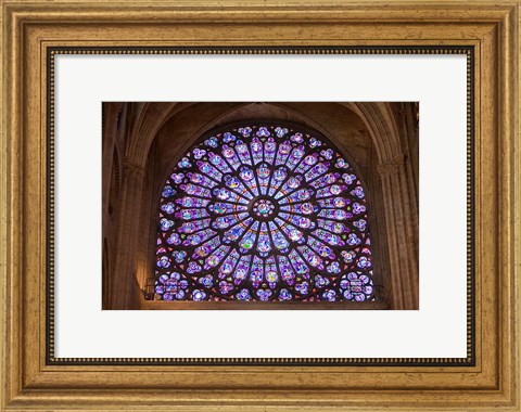 Framed Interior of Notre Dame Cathedral, Paris, France Print