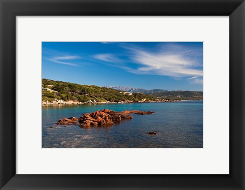 Framed Cala Rossa Beach, France Print